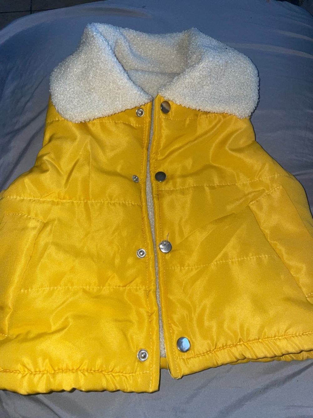 Kids Sherpa-Lined Yellow Puffer Vest - Cozy Winter Layer bundle of four